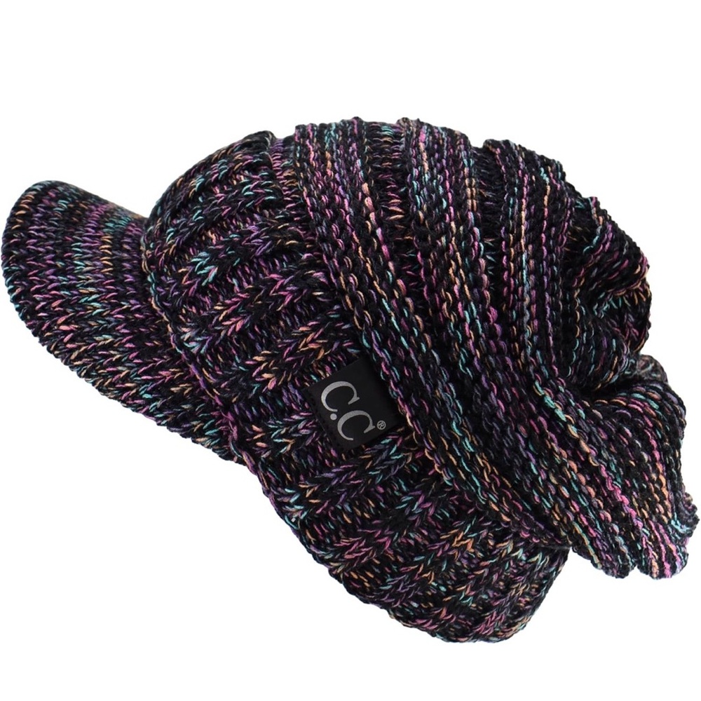 C.C Multicolor Knit Beanie Hat